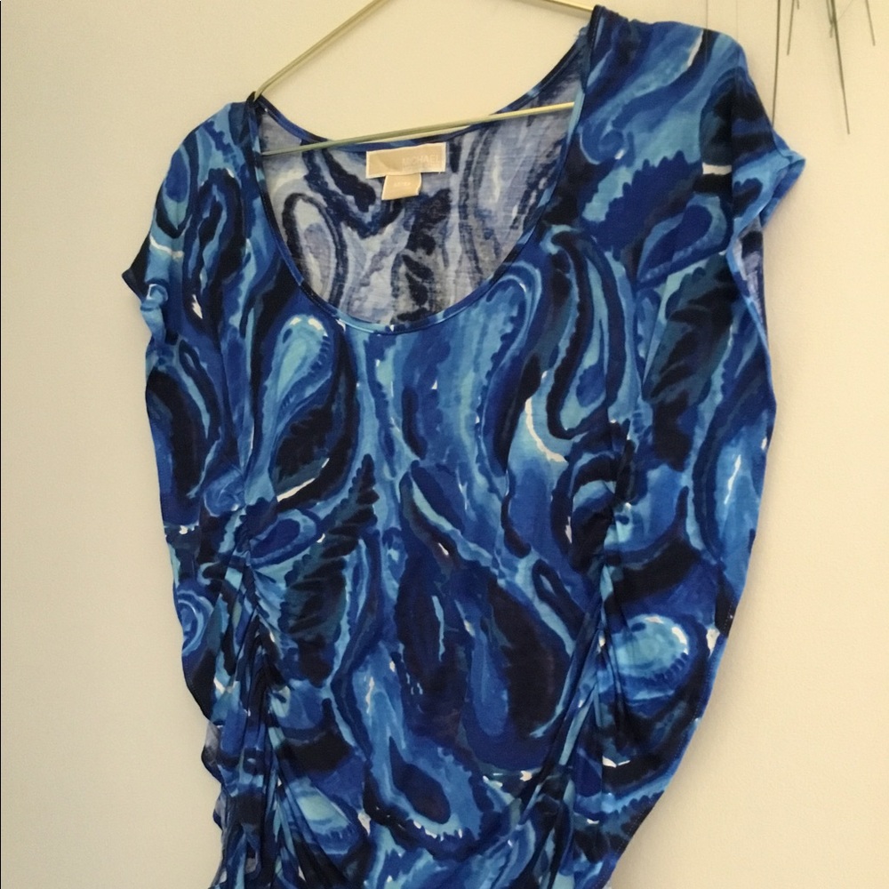 💙Michael Kors Multi Blue Abstract Print Top